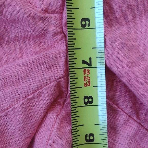 J. by J. Crew Pink Scalloped Hem Linen Cotton Blend Shorts Size 00 - Picture 8 of 11